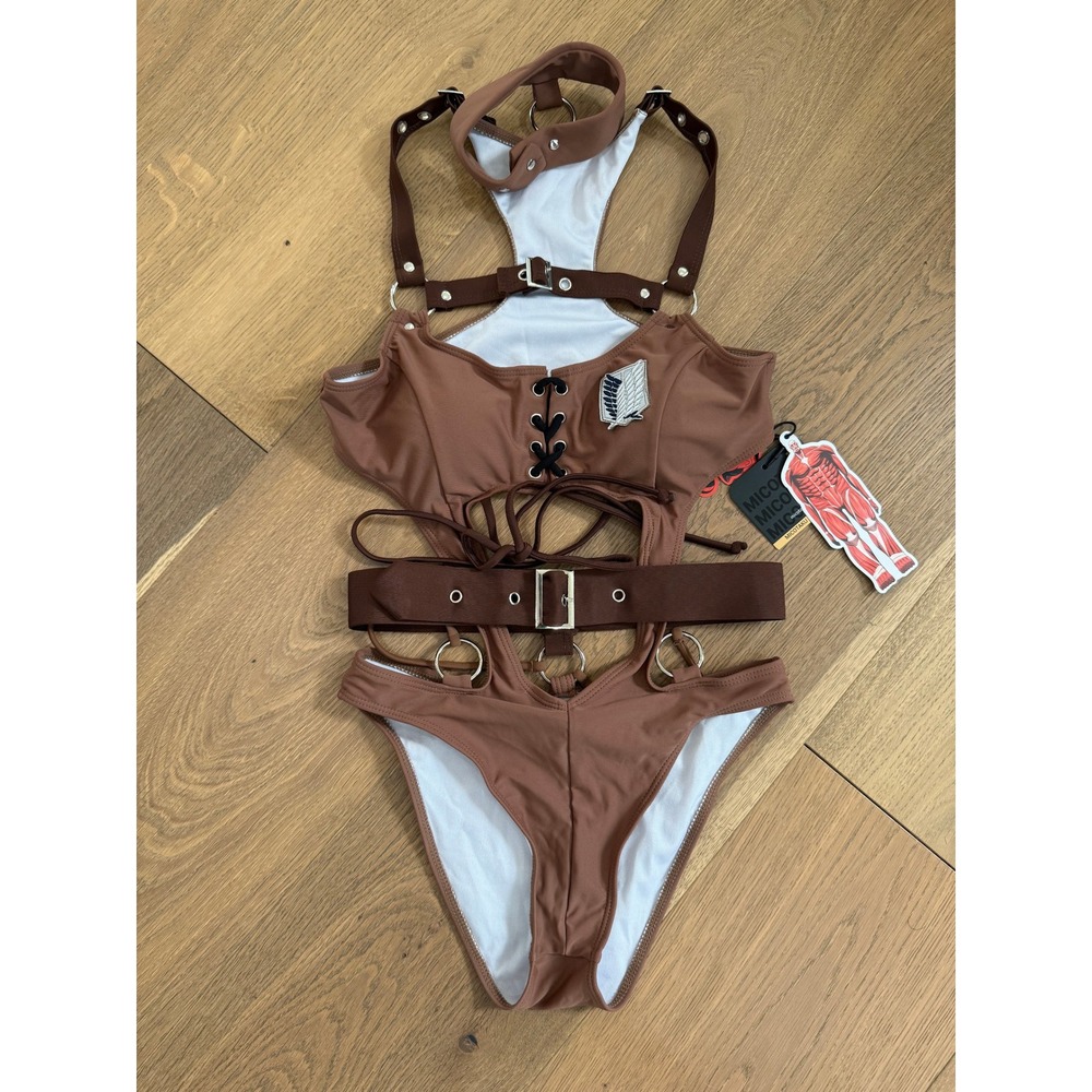 Micotaku Attack on Titan Survey Corps Lace Up One Piece Swimsuit NWT S